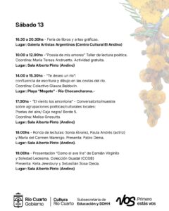 Aguante Poesía: la grilla día por día