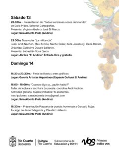 Aguante Poesía: la grilla día por día